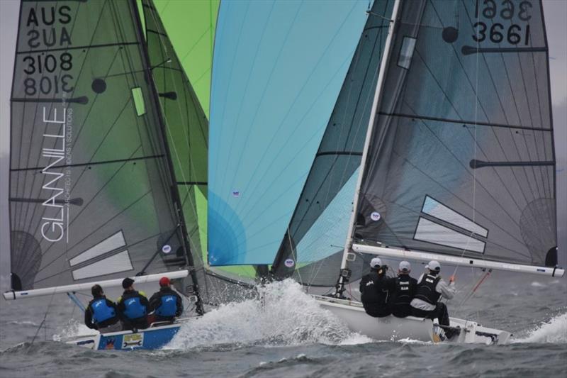 SB20 Blue Gull (Scott Glanville) and Pinch (Frazer Read) - 2019 SB20 Australia's Summer Pennants photo copyright Jane Austin taken at Royal Yacht Club of Tasmania and featuring the SB20 class