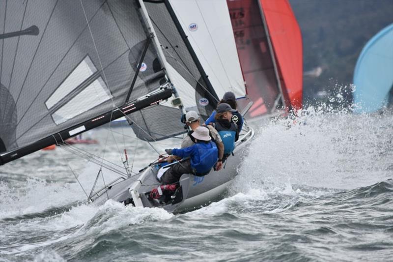 Difficult Woman (Rob Gough) hit 20 knots downwind - SB20 Australian Championship day 1 photo copyright Jane Austin taken at  and featuring the SB20 class