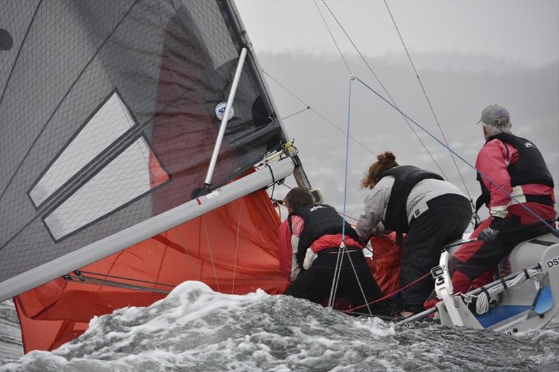 SB20 Rebellion (Steve Catchpool) in the Pre-Christmas Summer Pennant Series in Hobart photo copyright Jane Austin taken at Royal Yacht Club of Tasmania and featuring the SB20 class