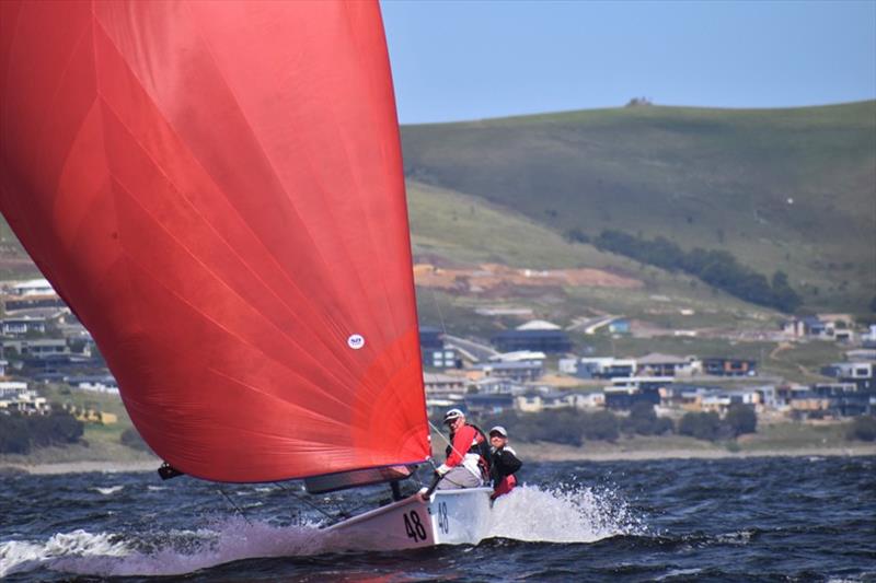 Leaders Nick Rogers, Will Keyes and Simon Burrows - SB20 Showdown Regatta photo copyright Jane Austin taken at Royal Yacht Club of Tasmania and featuring the SB20 class