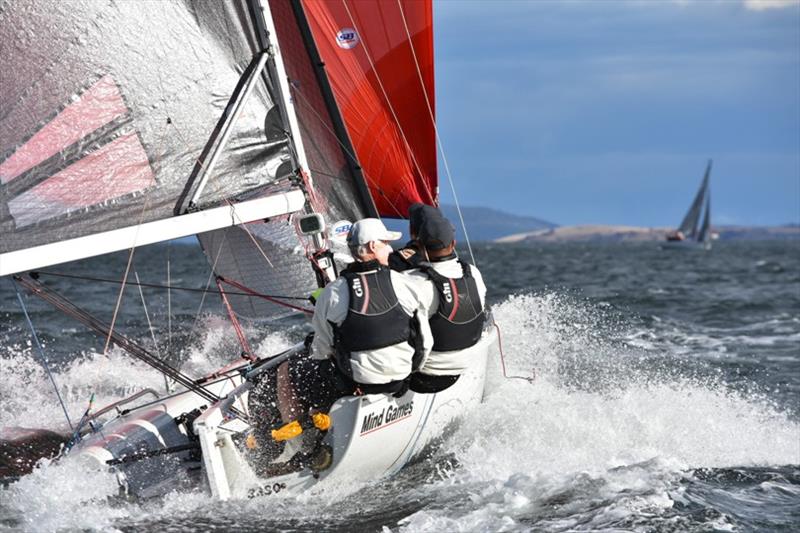 The Mind Games team skippered by Phil Reid with Rohan Langford and Sam Ibbott will be keen to take out the Post-Christmas Summer Pennant Series photo copyright Jane Austin taken at  and featuring the SB20 class