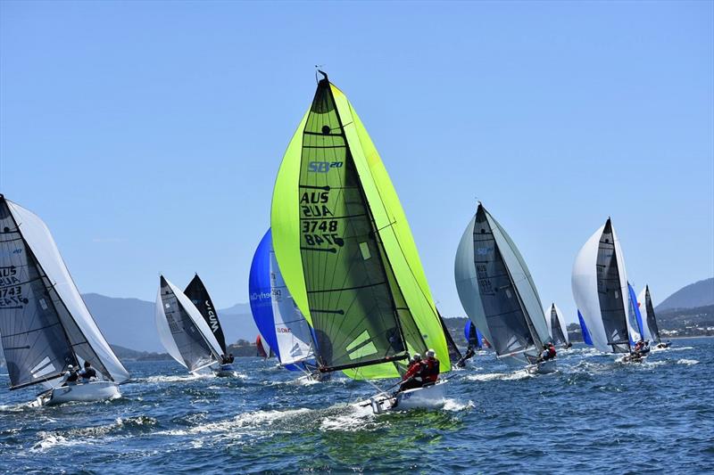 The SB20 fleet will bring the River Derwent alive with colour and slick sailing this weekend - 2021 SB20 Australian Championship - photo © Jane Austin