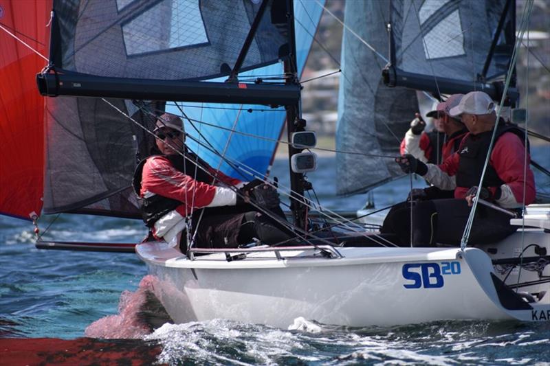 Karabos looking relaxed in the Harcourts Hobart SB20 Australian Championship - photo © Jane Austin