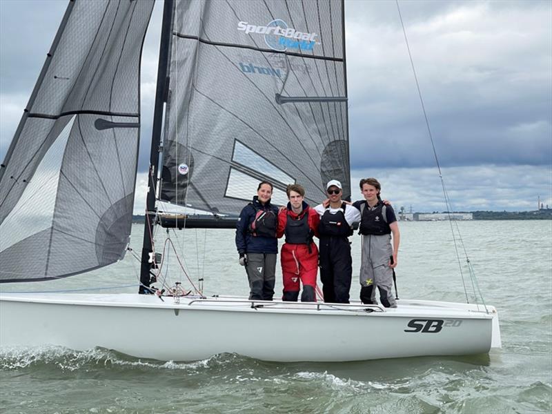 Team L-R: Annabel Whelan; Gerard Cloke-Brown; Dylan Collingbourne; Patrick Whelan photo copyright Liam Pardy / SportsBoatWorld taken at Royal Southern Yacht Club and featuring the SB20 class