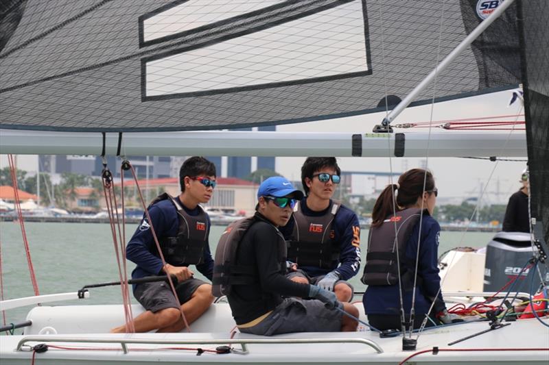 Champions Purple Patch in action - SB20 National Championships Singapore photo copyright Raffles Marina taken at  and featuring the SB20 class