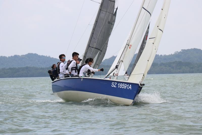 Action shot of a team from Singapore Management University - SB20 National Championships Singapore photo copyright Raffles Marina taken at  and featuring the SB20 class