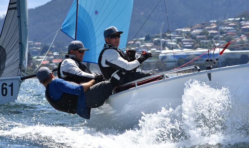 Aeolus powered up on the River Derwent in Hobart - Provident CRM SB20 World Championship photo copyright Jane Austin taken at  and featuring the SB20 class