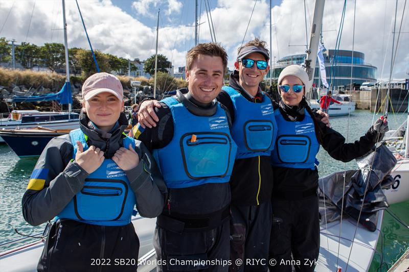 2022 SB20 Worlds at Dun Loughaire day 1 photo copyright Anna Zykova taken at Royal Irish Yacht Club and featuring the SB20 class