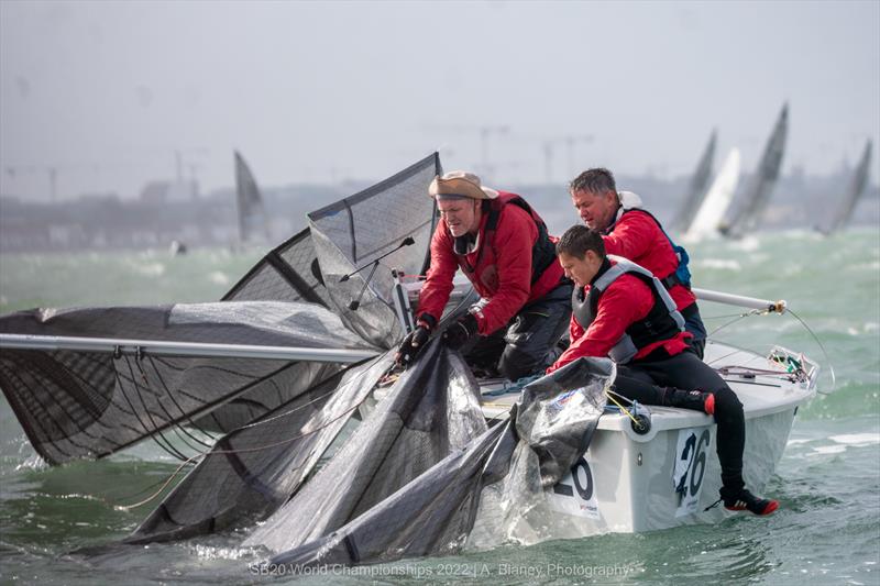 2022 SB20 Worlds at Dun Loughaire day 2 photo copyright Annraoi Blaney taken at Royal Irish Yacht Club and featuring the SB20 class