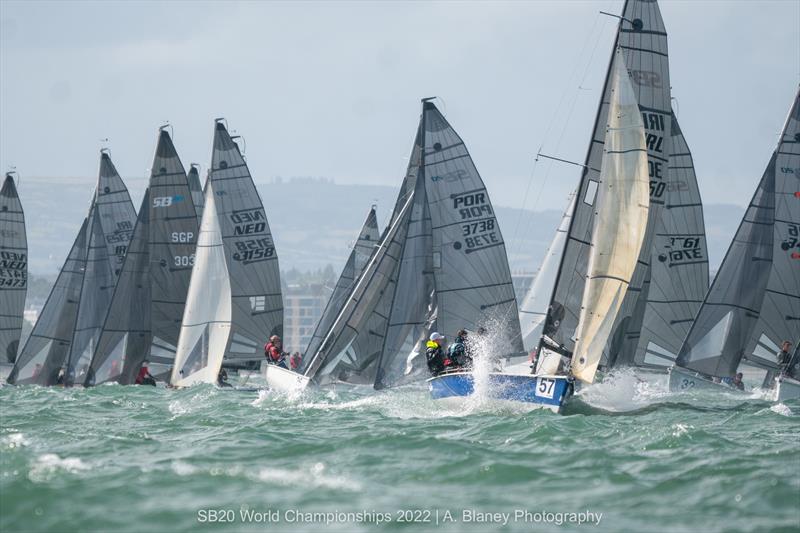 2022 SB20 Worlds at Dun Loughaire day 3 photo copyright Annraoi Blaney taken at Royal Irish Yacht Club and featuring the SB20 class