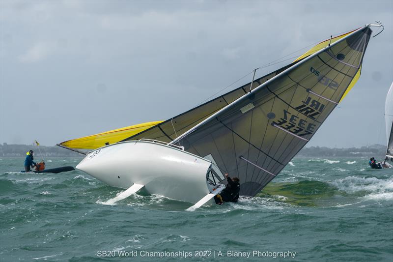 2022 SB20 Worlds at Dun Loughaire day 3 photo copyright Annraoi Blaney taken at Royal Irish Yacht Club and featuring the SB20 class