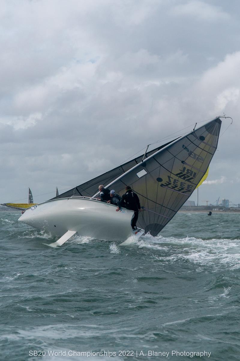 2022 SB20 Worlds at Dun Loughaire day 3 photo copyright Annraoi Blaney taken at Royal Irish Yacht Club and featuring the SB20 class