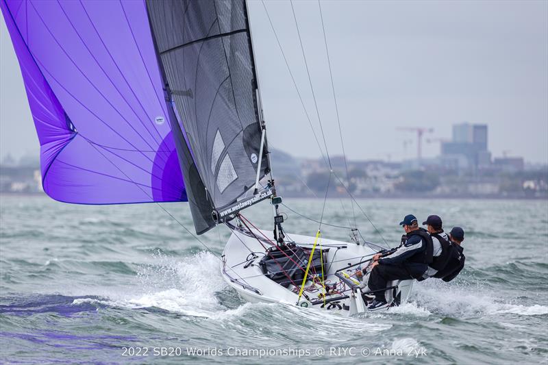 2022 SB20 Worlds at Dun Loughaire day 4 photo copyright Anna Zykova taken at Royal Irish Yacht Club and featuring the SB20 class