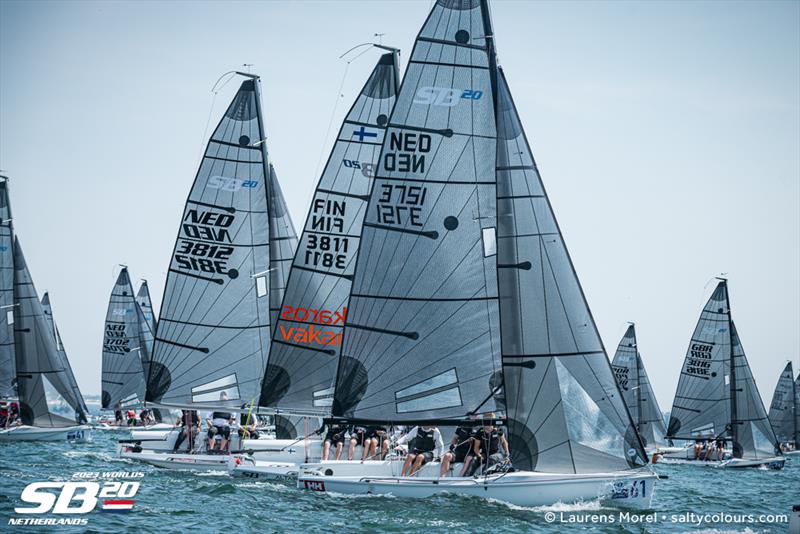 2023 SB20 World Championships - Day 2 photo copyright Laurens Morel / www.saltycolours.com taken at Jachtclub Scheveningen and featuring the SB20 class