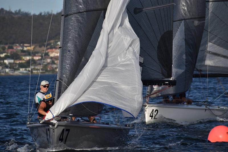 Matt Bugg, sailing Stormtrooper, is all set for the 20th anniversary of the Banjo's Shoreline Crown Series Bellerive Regatta - photo © Jane Austin