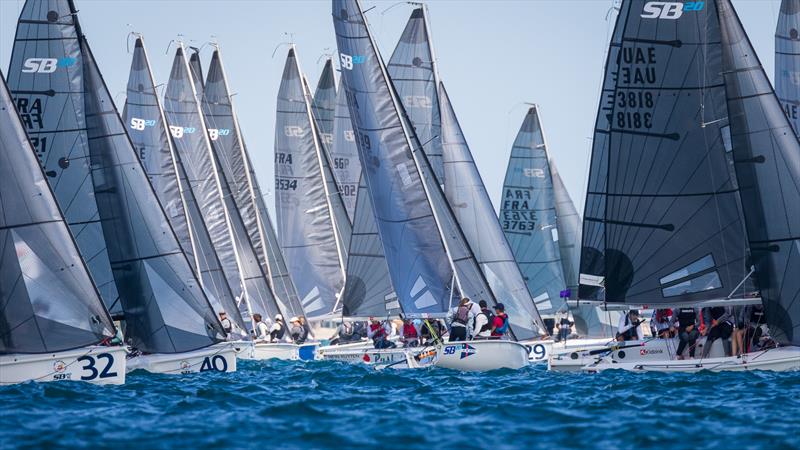 SB20 World Championships day 2 photo copyright Mikey Brignall / DOSC / DDF SB20 Worlds taken at Dubai Offshore Sailing Club and featuring the SB20 class