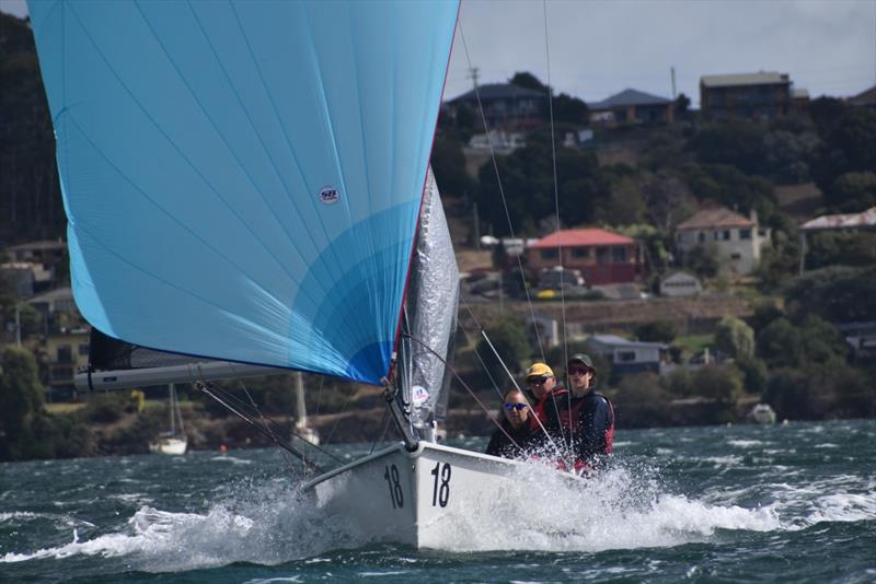 Riptide sailing on the River Tamar on Day 2 of the SB20 Australian Championship photo copyright Jane Austin taken at Port Dalrymple Yacht Club and featuring the SB20 class