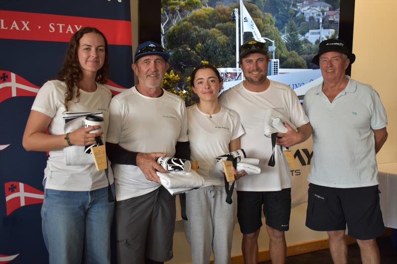 Ares Racing Paige Caldecoat Darren Jones Eirini Marios Sam Tiedemann and SB20 Aus Vice President Stephen Catchpool - 2026 Storm Bay Apparel SB20 Australian Championship - photo © Jane Austin