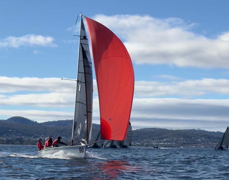 The Friends School (Red) during the SB20 Tasmanian Schools Championship 2026 photo copyright Eirini Marios taken at Royal Yacht Club of Tasmania and featuring the SB20 class