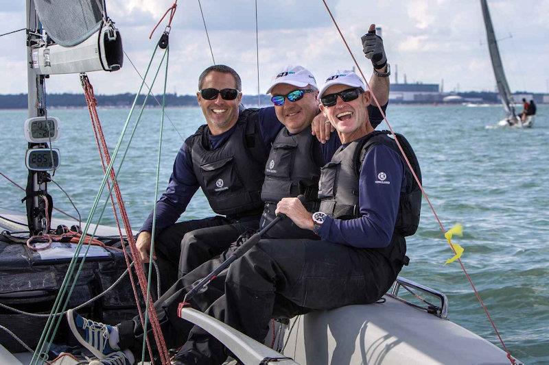Team SportsboatWorld snapping the victory at the 2017 SB20 World Championships in Cowes  - photo © Jennifer Burgis