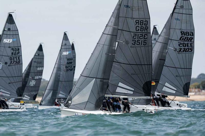 SB20 fleet at Cowes Week 2025 photo copyright Paul Wyeth / www.pwpictures.com taken at Cowes Combined Clubs and featuring the SB20 class