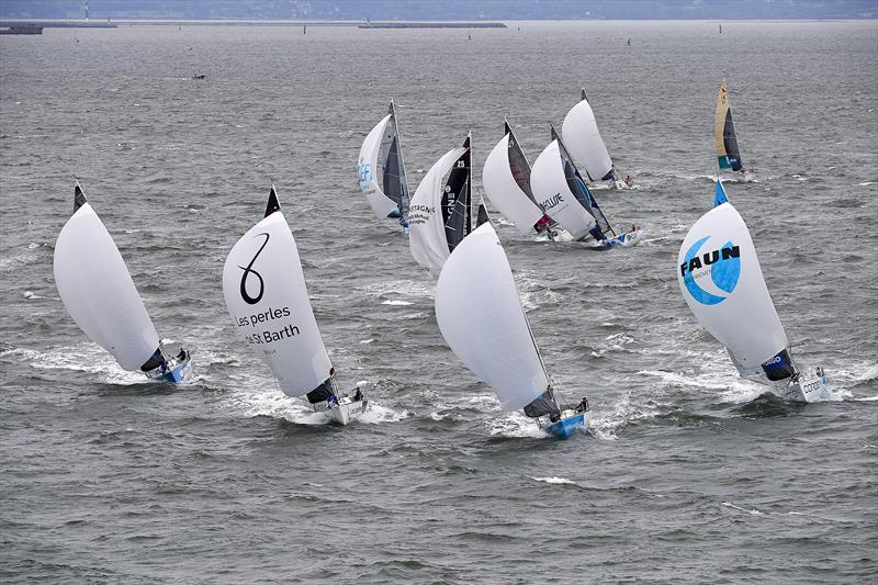 La Solitaire URGO Le Figaro start photo copyright Yvan Zedda taken at  and featuring the Figaro class