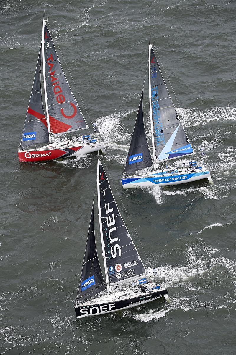 La Solitaire URGO Le Figaro start photo copyright Yvan Zedda taken at  and featuring the Figaro class