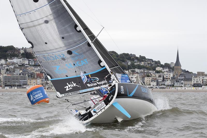 La Solitaire URGO Le Figaro start photo copyright Alexis Courcoux taken at  and featuring the Figaro class