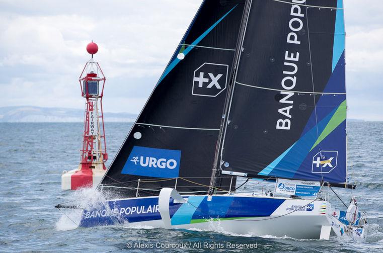 Armel Le Cléac'h (Banque Populaire) at the Needles Fairway buoy during the 50th La Solitaire URGO Le Figaro Stage 2 photo copyright Alexis Courcoux taken at  and featuring the Figaro class