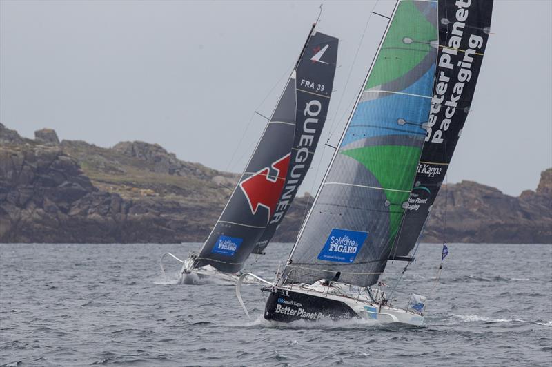 The fleet pass the Isles of Scilly during La Solitaire du Figaro 2020 Leg 1 - photo © Alexis Courcoux