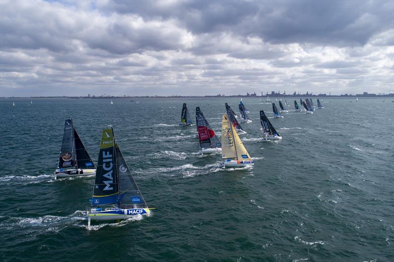 La Solitaire du Figaro Stage 3 start photo copyright Alexis Courcoux taken at  and featuring the Figaro class