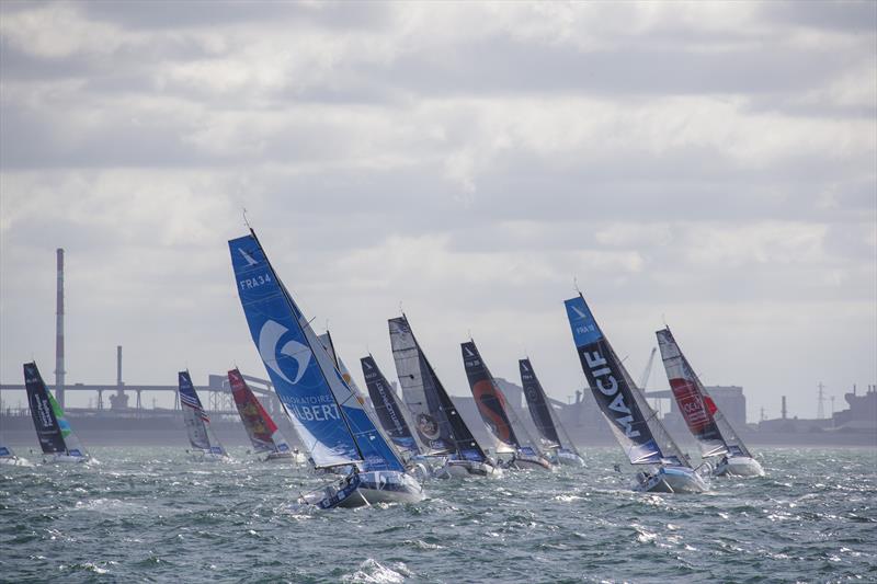 La Solitaire du Figaro Stage 3 start photo copyright Alexis Courcoux taken at  and featuring the Figaro class