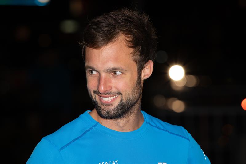 Alan Roberts (Seacat services) after the 51st La Solitaire du Figaro photo copyright Alexander Champy-McLean taken at  and featuring the Figaro class