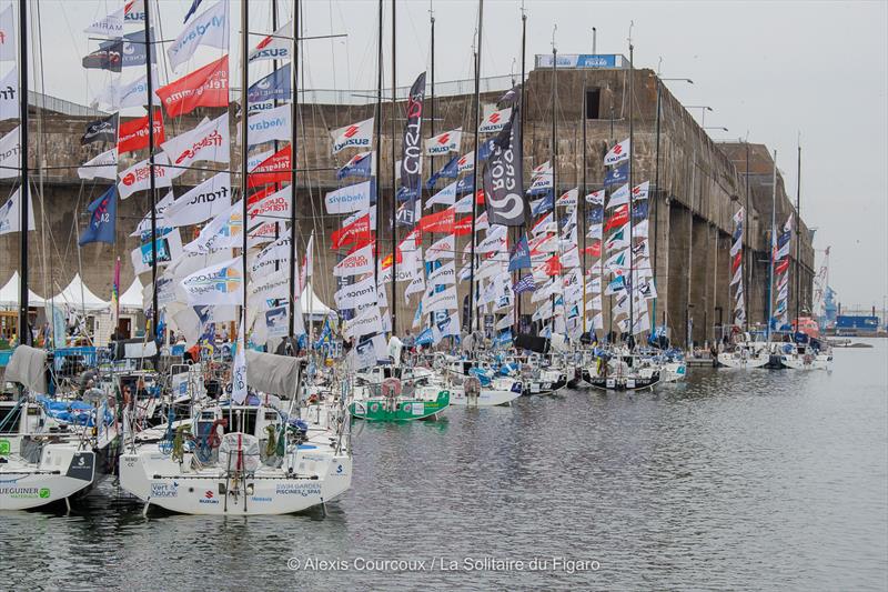 The Solitaire du Figaro 2020 fleet in Saint-Nazaire photo copyright Alexis Courcoux taken at  and featuring the Figaro class