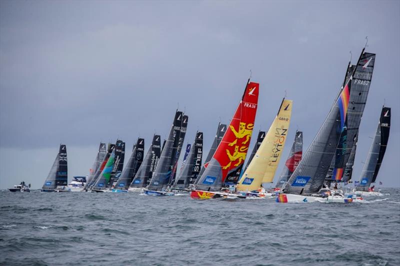 La Solitaire du Figaro Stage 2 start photo copyright Alexis Courcoux taken at  and featuring the Figaro class