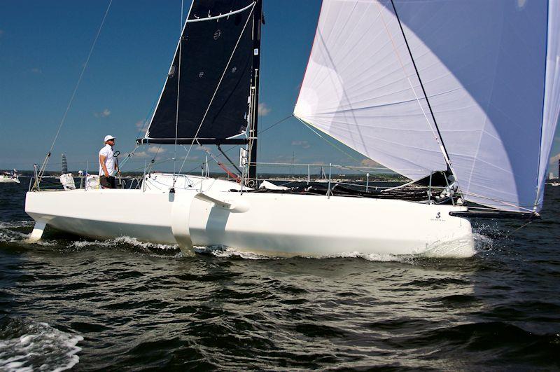 Fearless in the 2020 Stamford Vineyard Race photo copyright Rick Bannerot / ontheflyphoto.net taken at Stamford Yacht Club and featuring the Figaro class