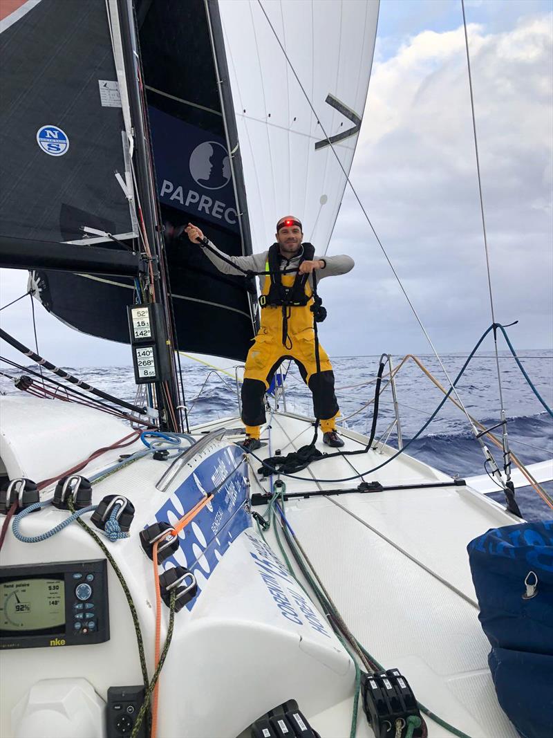 Mutuelle Bleue, Corentin Horeau & Pauline Courtois - Transat Paprec 2023 photo copyright Mutuelle Bleue taken at  and featuring the Figaro class