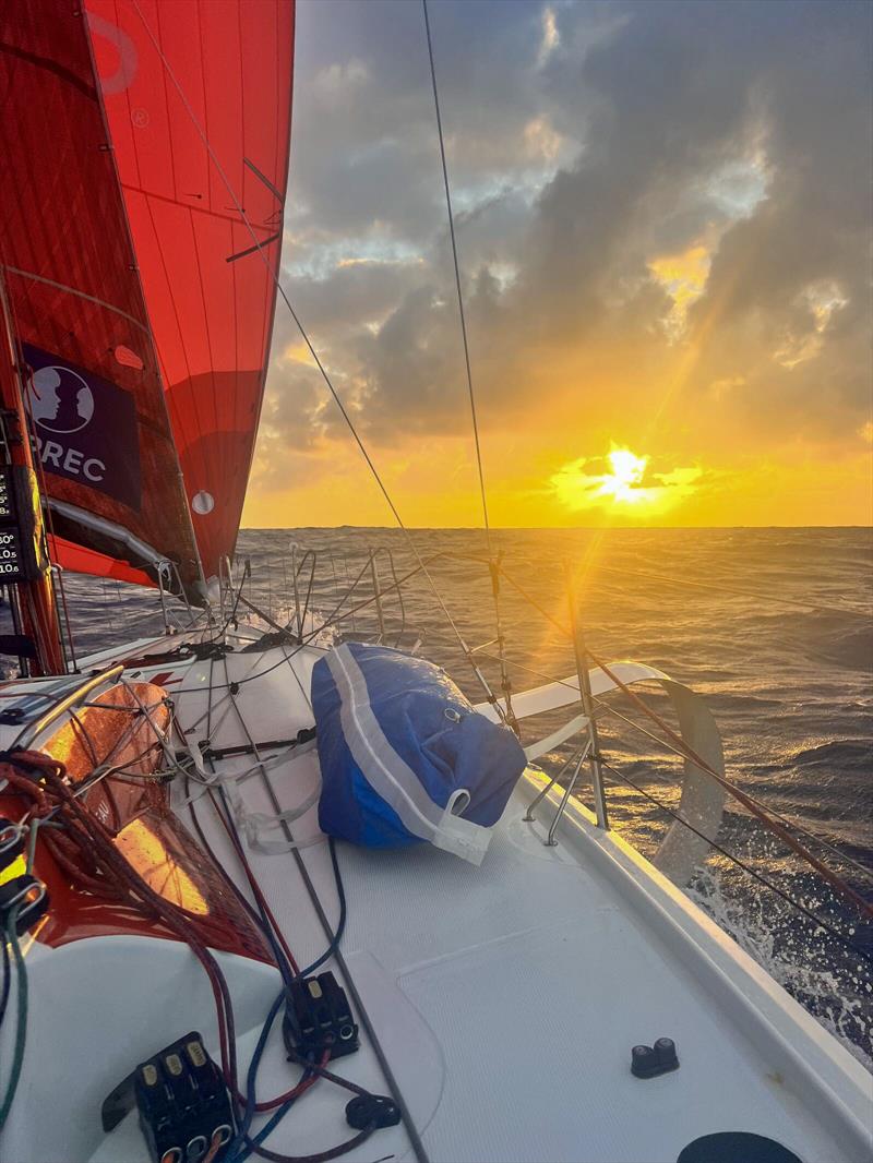 Mael Garnier & Julia Courtois during the Tranasat Paprec photo copyright Ageas, Ballay, Cerfrance, Baie de Saint Brieuc taken at  and featuring the Figaro class