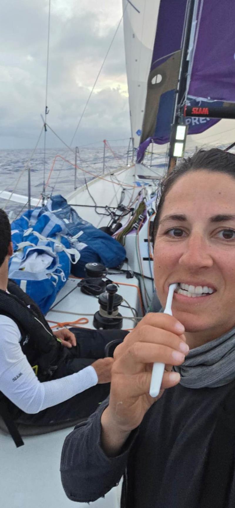 Davy Beaudart et Julie Simon (HelloWork) - Transat Paprec Day 15 - photo © Davy Beaudart et Julie Simon (HelloWork)