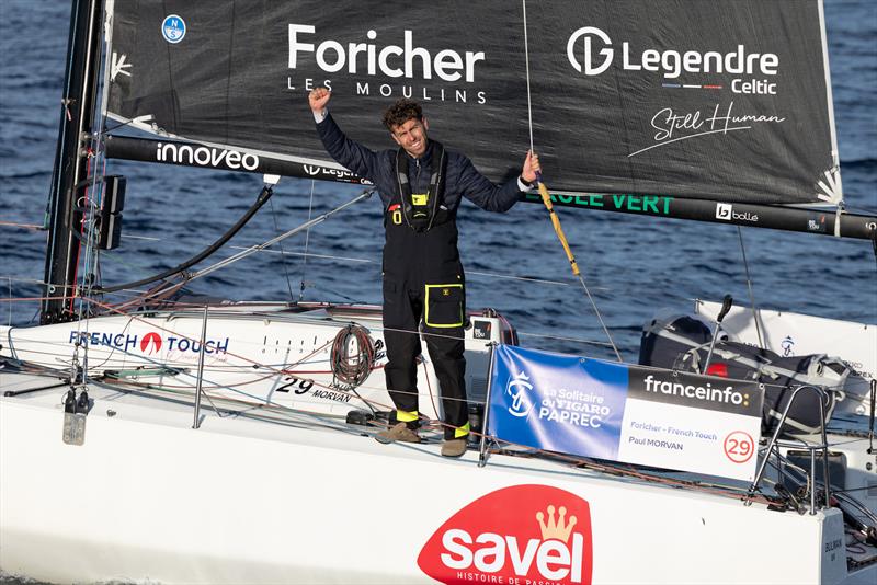 Paul Morvan (Foricher - French Touch) at the finish of stage 1 in the 57th La Solitaire du Figaro Paprec - photo © Thomas Campion