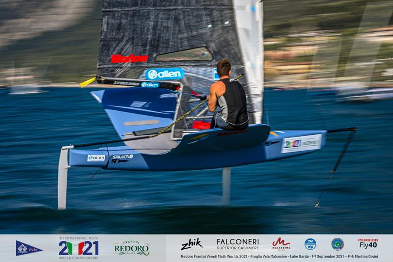 Tokyo 2020 49er gold medalist Dylan Fletcher in the latest Rocket iteration with a 1200DS A6iDS during the 2021 International Moth Worlds at Lake Garda photo copyright Martina Orsini taken at Fraglia Vela Malcesine and featuring the  class