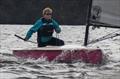 Caroline Hollier survives a windy gybe during the Noble Marine Lightning 368 2023 Nationals at Chase SC