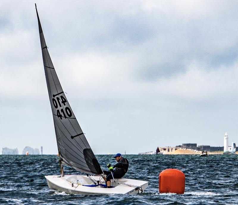 Jeremy Cooper rounds the leeward mark and heads upwind during the Noble Marine Lightning 368 Sea Championships at Lymington photo copyright Paul French taken at Royal Lymington Yacht Club and featuring the Lightning 368 class