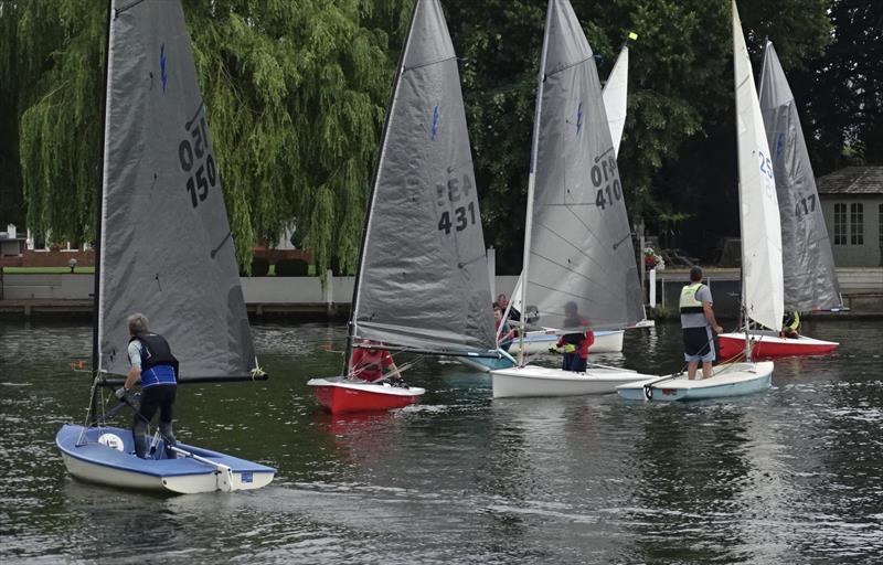 Pre-start during the Noble Marine Lightning 368 at Cookham Reach photo copyright John Butler taken at Cookham Reach Sailing Club and featuring the Lightning 368 class