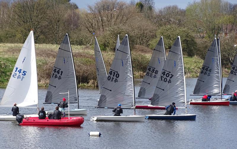 Bryan Westley in 407 gets a flyer of a start in the last race during the Noble Marine Lightning 368 2022 Travellers Series at Aldridge photo copyright ?Keith Reynolds taken at Aldridge Sailing Club and featuring the Lightning 368 class