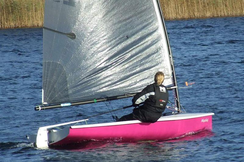 Penny Yarwood - Lightning 368 Rum & Mince Pie open meeting at West Oxfordshire photo copyright Ian Marshal taken at West Oxfordshire Sailing Club and featuring the Lightning 368 class