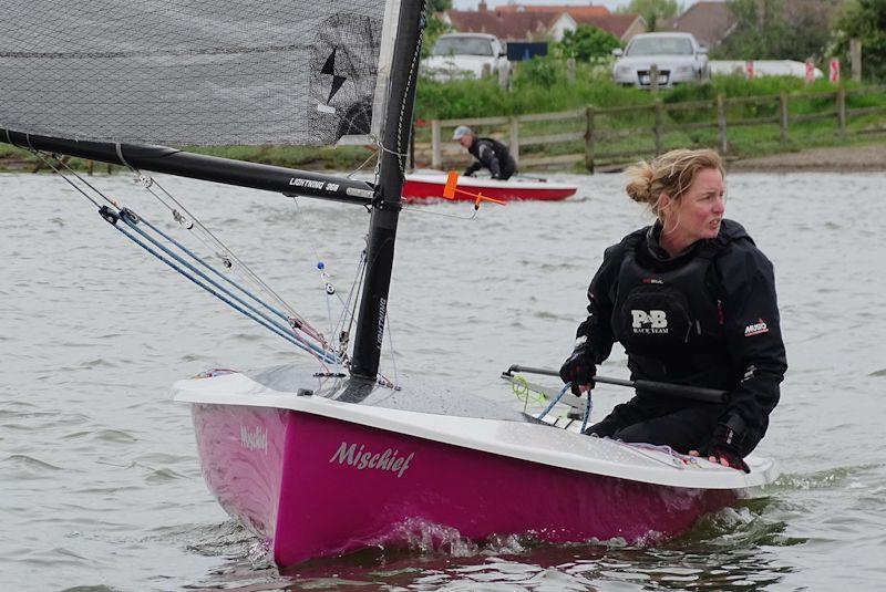 Penny Yarwood surveys the start line (and later wins event) - Lightning 368 Noble Marine Travellers Series and Southern Championship at Up River photo copyright John Butler taken at Up River Yacht Club and featuring the Lightning 368 class