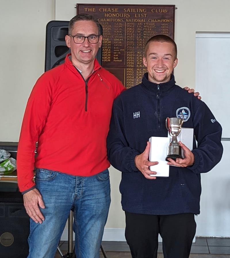 Giles trophy winner Huw Hopkins in the Noble Marine Lightning 368 2023 Nationals at Chase SC photo copyright Alison Hopkins taken at Chase Sailing Club and featuring the Lightning 368 class