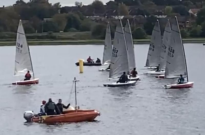 Bartley Lightning 368 Open third race start with Caroline Hollier in prime position photo copyright Mark Reddington taken at Bartley Sailing Club and featuring the Lightning 368 class