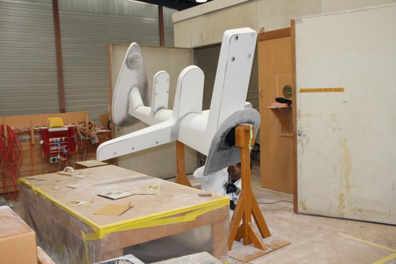 Component being finished - LLoyd Stevenson Boatbuilders - September 2022 - photo © Richard Gladwell - Sail-World.com/nz